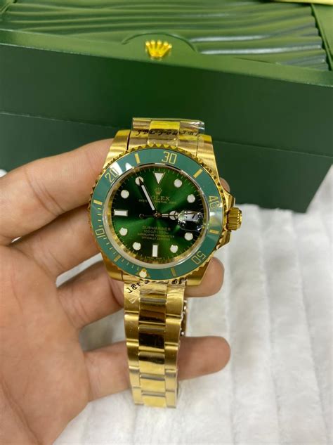 rolex submariner verde oro|rolex submariner wrist watch.